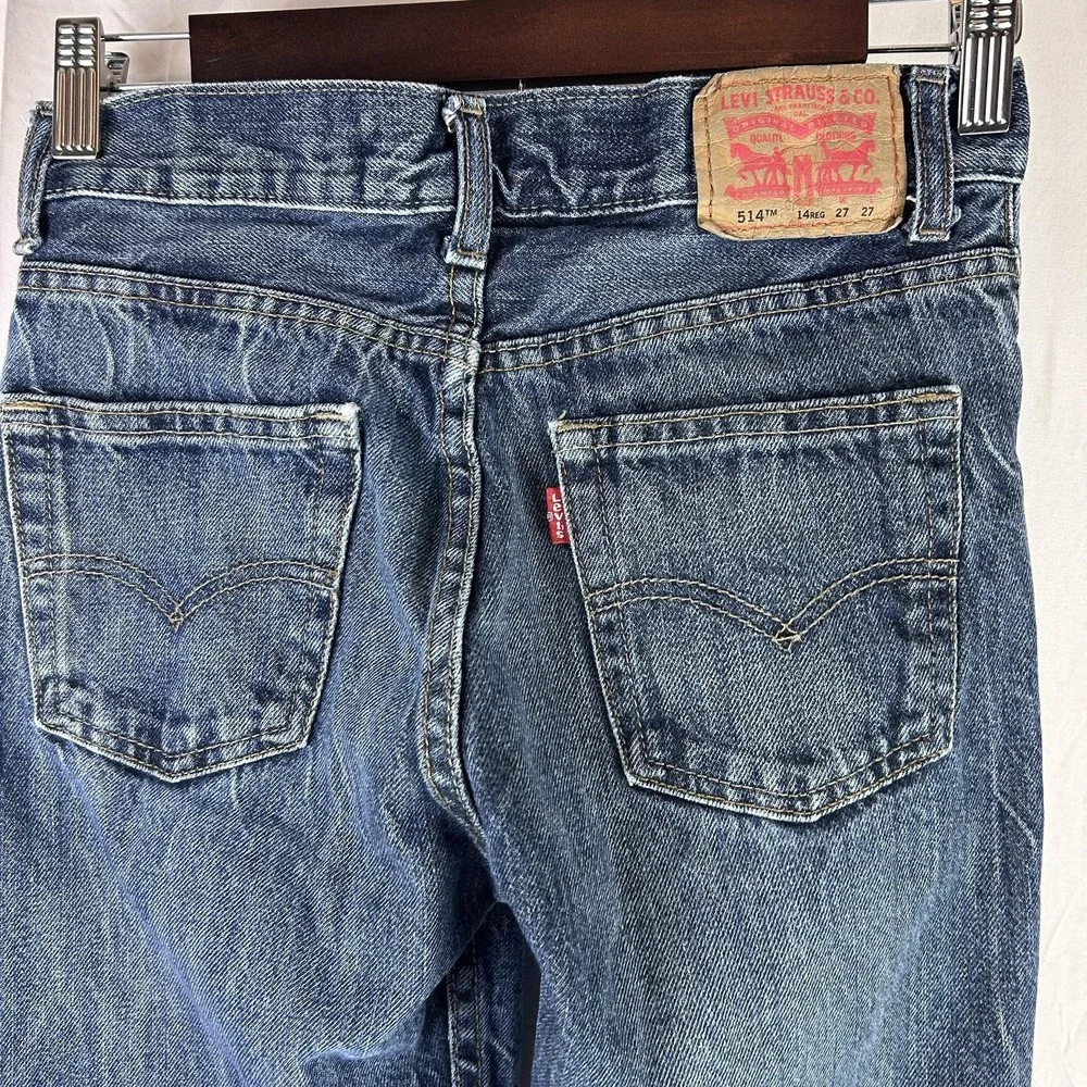 Levis 514 Jeans‎ Youth 14 Regular 27x27 Blue Medium Wash Straight Cotton Denim